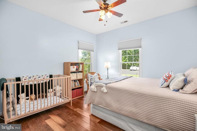 9204 Saint Andrews Ln, Fredericksburg, VA 22408 - bedroom with wood finished floors and a ceiling fan