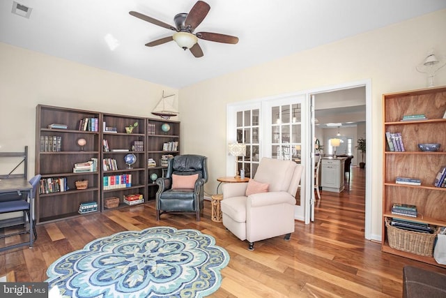 9204 Saint Andrews Ln, Fredericksburg, VA 22408 - sitting room featuring ceiling fan and wood finished floors