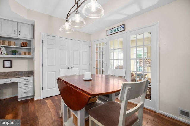 9204 Saint Andrews Ln, Fredericksburg, VA 22408 - dining space featuring dark wood finished floors and baseboards