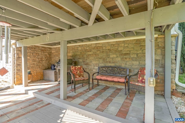 view of patio with a grill