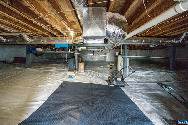 view of inside crawl space