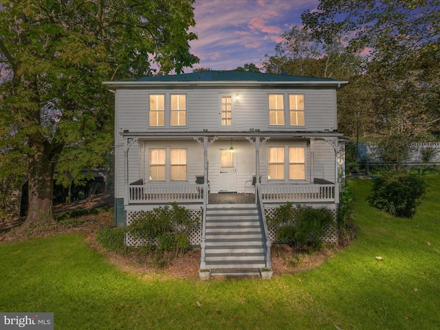 772 Kauffmans Mill Rd, Luray, VA 22835 - view of front facade featuring stairs, covered porch, and a yard