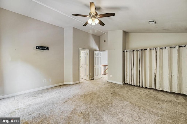7312 Sugar Hollow Rd, Orange, VA 22960 - carpeted empty room with a ceiling fan, baseboards, and high vaulted ceiling