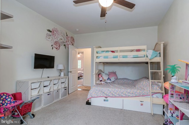  - bedroom featuring carpet flooring and a ceiling fan