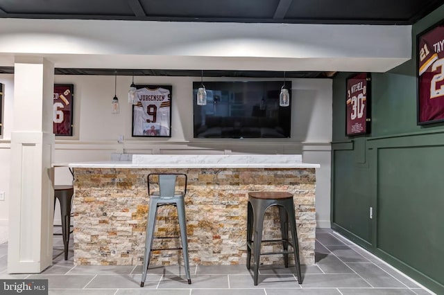  - indoor bar with tile patterned flooring