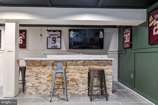  - indoor bar with tile patterned floors