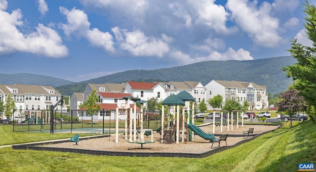 6031 Mccomb St, Crozet, VA 22932 - community jungle gym with a mountain view and a residential view