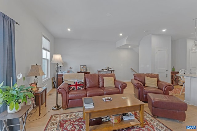 6031 Mccomb St, Crozet, VA 22932 - living room with light wood finished floors and recessed lighting