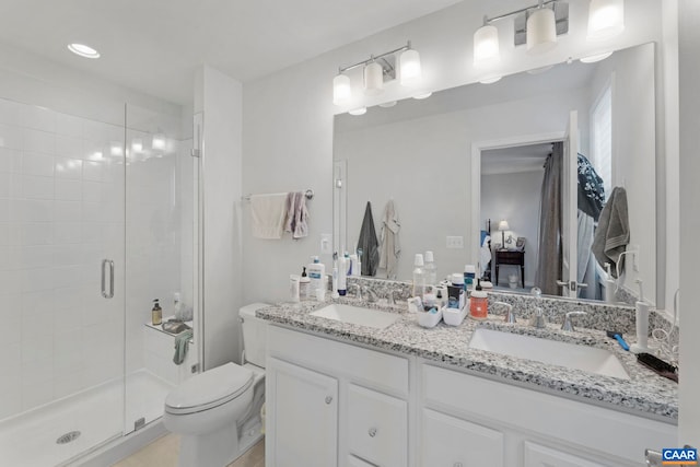 6031 Mccomb St, Crozet, VA 22932 - bathroom with double vanity and a stall shower