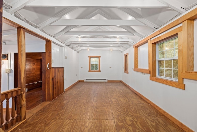 8196 Bow Bender Ln, Singers Glen, VA 22850 - hall featuring plenty of natural light, a baseboard heating unit, and wood finished floors