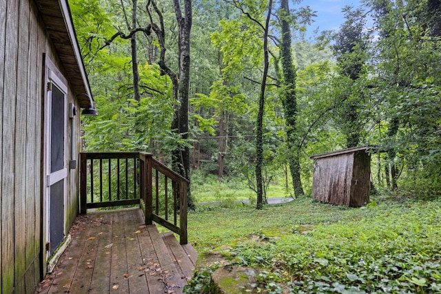 8196 Bow Bender Ln, Singers Glen, VA 22850 - view of yard with a deck and a wooded view
