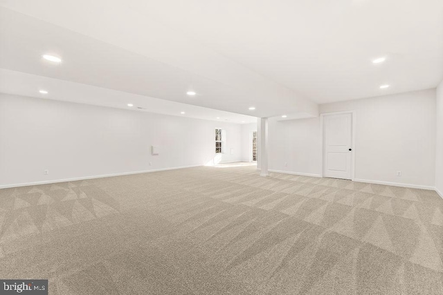 206 Seclusion Shores Dr, Mineral, VA 23117 - finished below grade area featuring light colored carpet, recessed lighting, and baseboards