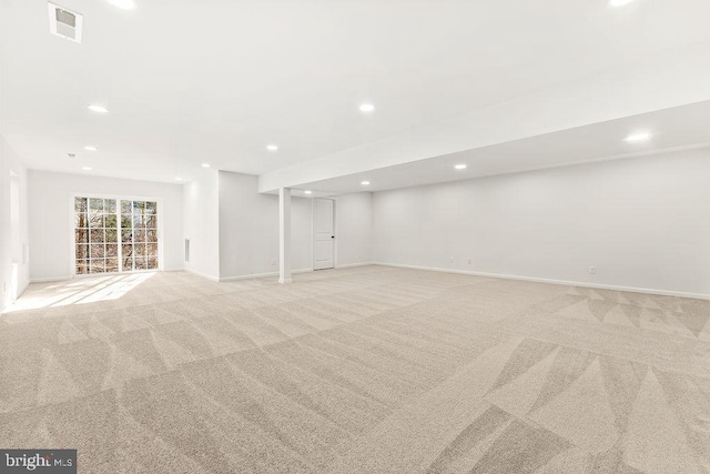 206 Seclusion Shores Dr, Mineral, VA 23117 - below grade area featuring light colored carpet, baseboards, and recessed lighting