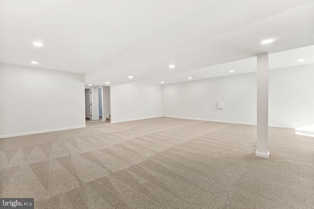 206 Seclusion Shores Dr, Mineral, VA 23117 - finished basement featuring recessed lighting, light colored carpet, and baseboards