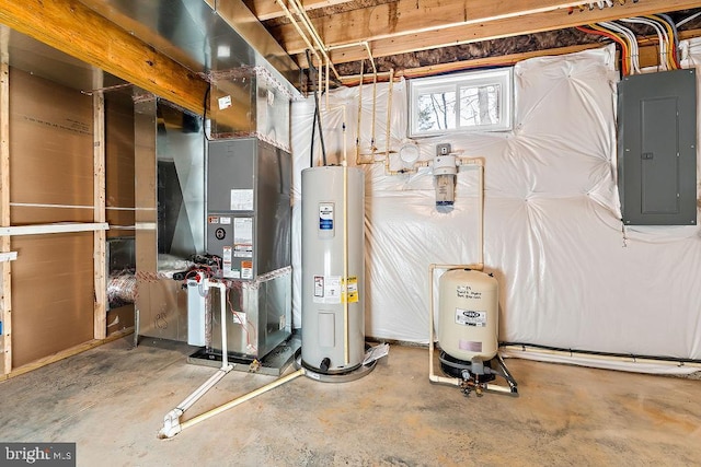 206 Seclusion Shores Dr, Mineral, VA 23117 - utility room featuring electric panel and electric water heater