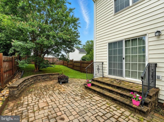 230 Whitworth Dr, Culpeper, VA 22701 - fenced backyard with an outdoor fire pit and a patio