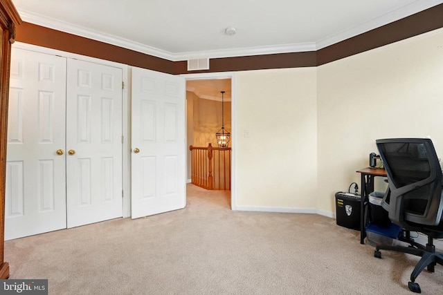 230 Whitworth Dr, Culpeper, VA 22701 - office area with carpet and ornamental molding