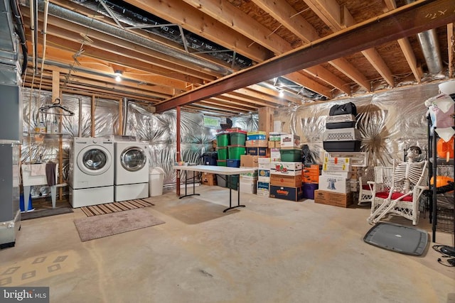  - unfinished basement with independent washer and dryer