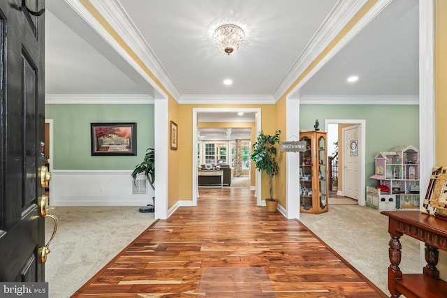 519 Cardinal Ln, Warrenton, VA 20186 - entrance foyer with ornamental molding, wood finished floors, and baseboards
