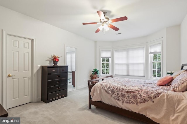 519 Cardinal Ln, Warrenton, VA 20186 - bedroom with multiple windows, light carpet, and a ceiling fan