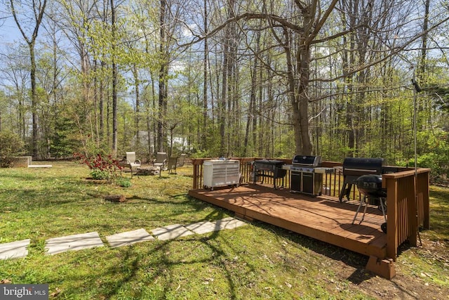 3704 Elk Creek Rd, Mineral, VA 23117 - view of yard featuring a deck and a fire pit