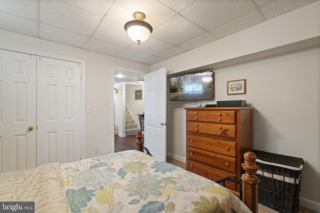 3704 Elk Creek Rd, Mineral, VA 23117 - bedroom with a paneled ceiling, baseboards, and a closet