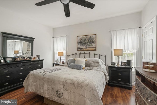 3704 Elk Creek Rd, Mineral, VA 23117 - bedroom with ceiling fan and dark wood-style floors