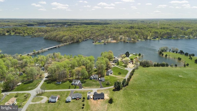 3704 Elk Creek Rd, Mineral, VA 23117 - birds eye view of property with a water view and a view of trees
