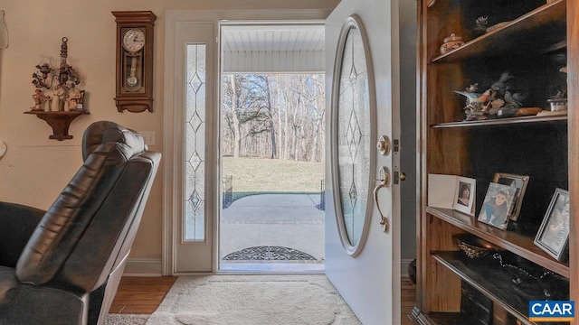 2273 Bloomer Springs Rd, Mcgaheysville, VA 22840 - foyer entrance featuring wood finished floors and baseboards