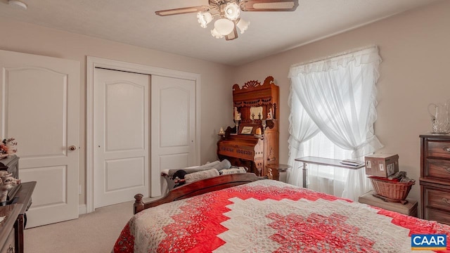 2273 Bloomer Springs Rd, Mcgaheysville, VA 22840 - carpeted bedroom with ceiling fan and a closet