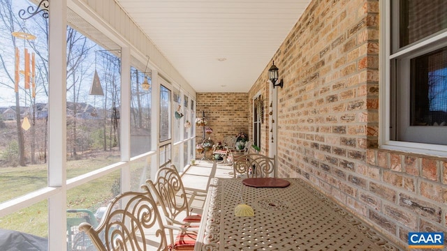 2273 Bloomer Springs Rd, Mcgaheysville, VA 22840 - sunroom / solarium featuring a healthy amount of sunlight and brick wall