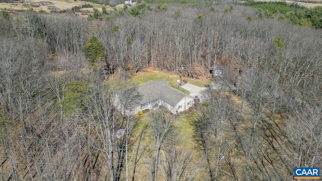 2273 Bloomer Springs Rd, Mcgaheysville, VA 22840 - birds eye view of property featuring a forest view
