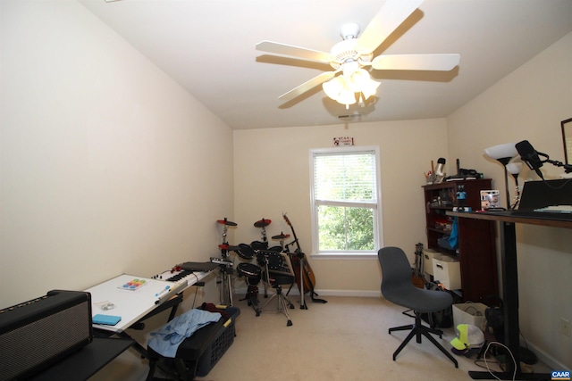 106 Melbourne Prk Cir Unit E, Charlottesville, VA 22901 - home office with carpet and ceiling fan