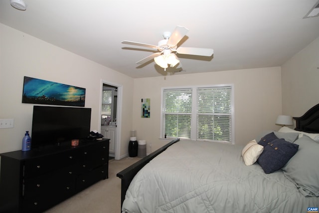 106 Melbourne Prk Cir Unit E, Charlottesville, VA 22901 - bedroom featuring light carpet, multiple windows, and ceiling fan