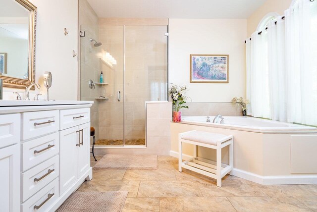 3953 Cavalry Ln, Penn Laird, VA 22846 - full bathroom featuring a shower stall, vanity, and a bath