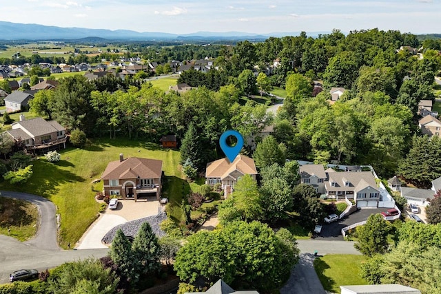 3953 Cavalry Ln, Penn Laird, VA 22846 - aerial perspective of suburban area featuring a mountainous background