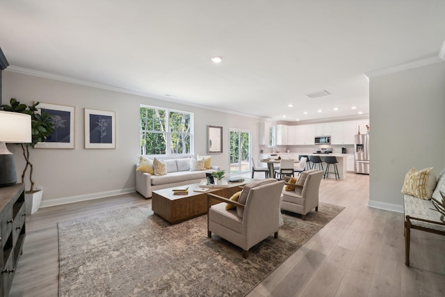 TBD Fairfield Dr, Staunton, VA 24401 - living area featuring ornamental molding, light wood-style flooring, recessed lighting, and baseboards
