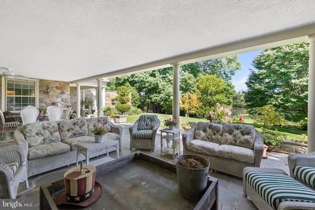 view of patio with an outdoor hangout area