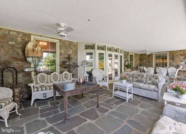 sunroom with french doors