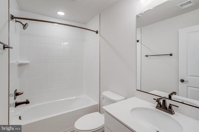 35607 Pine Needle Ln, Locust Grove, VA 22508 - full bathroom featuring toilet, vanity, and washtub / shower combination
