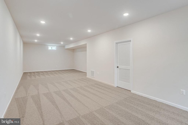 35607 Pine Needle Ln, Locust Grove, VA 22508 - below grade area with recessed lighting, carpet floors, and baseboards