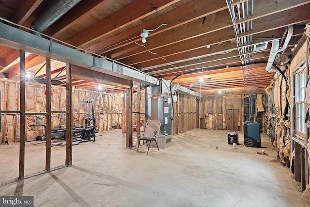  - unfinished below grade area with heating unit