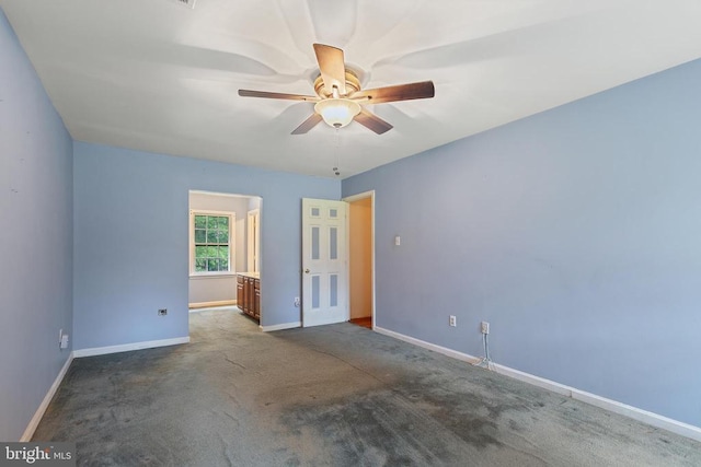  - unfurnished bedroom featuring carpet flooring and ceiling fan