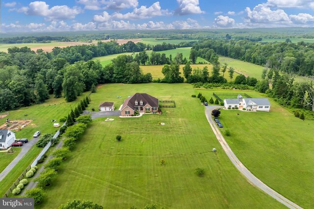  - aerial view of sparsely populated area with agricultural land