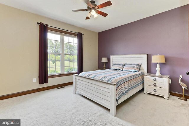  - bedroom with carpet floors and ceiling fan