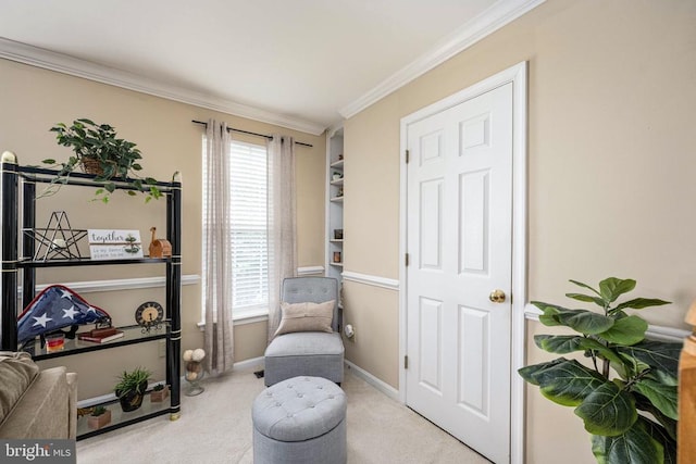 7207 Finch Ln, Fredericksburg, VA 22407 - sitting room with healthy amount of natural light, carpet floors, ornamental molding, and baseboards