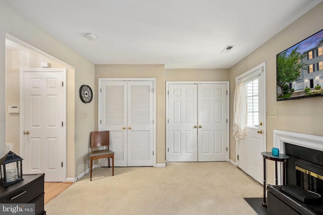 7207 Finch Ln, Fredericksburg, VA 22407 - sitting room with a glass covered fireplace and baseboards