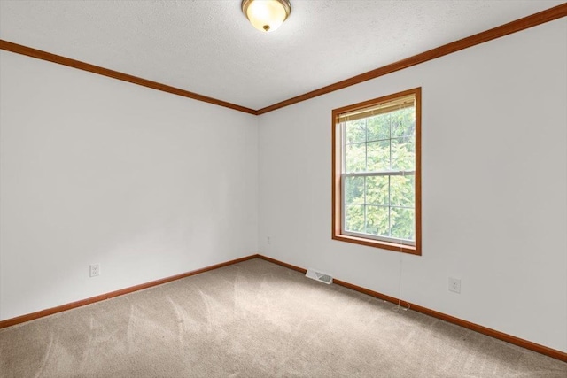 4767 Ox Rd S, Edinburg, VA 22824 - carpeted empty room featuring ornamental molding and a textured ceiling