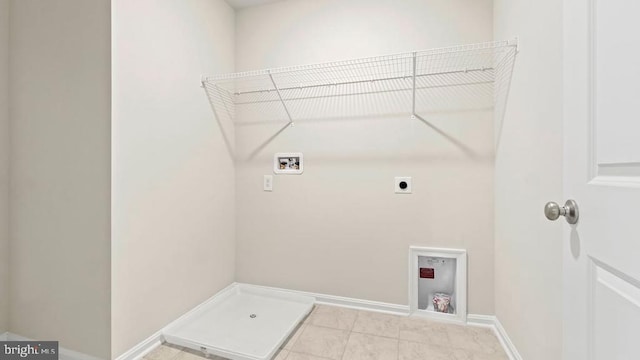 11796 Wales Dr, Fredericksburg, VA 22407 - laundry area with washer hookup, hookup for an electric dryer, and light tile patterned floors