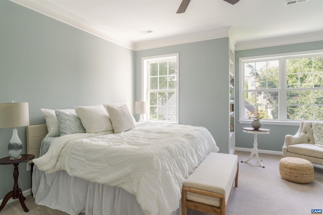 1875 Clay Dr, Crozet, VA 22932 - carpeted bedroom featuring crown molding and a ceiling fan